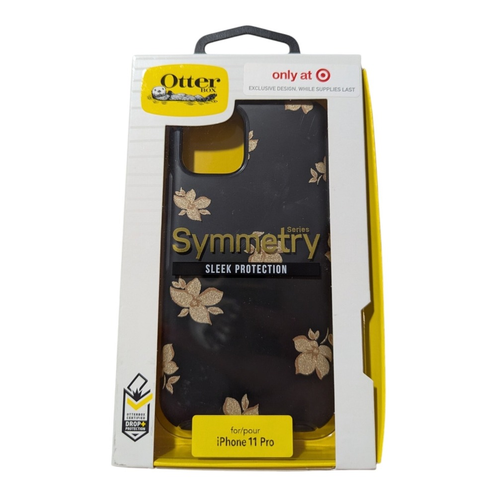 W8. OtterBox Symmetry Series Case for Apple‎ iPhone 11 Pro - Black/Gold Flower